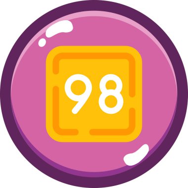 989 bilardo topu düz simgesi beyaz arkaplan, vektör, illüstrasyon