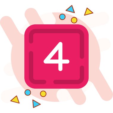 4 numaralı simge vektör illüstrasyonu