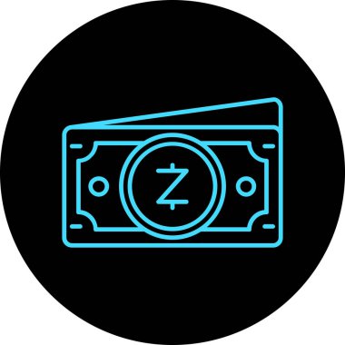 Dolar banknotu düz simge, vektör, illüstrasyon