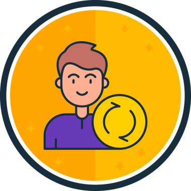 Top simgesi olan bir adamın vektör çizimi