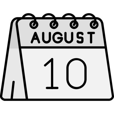 Ağustos simgesi tasarımı, vektör illüstrasyonu