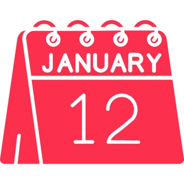 Ocak 1 - Takvim simgesi - Düz vektör illüstrasyonu