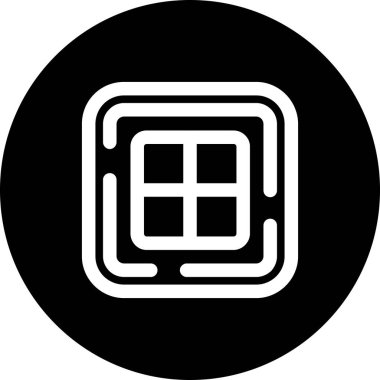 Tek bir izole edilmiş siyah beyaz simgenin vektör çizimi