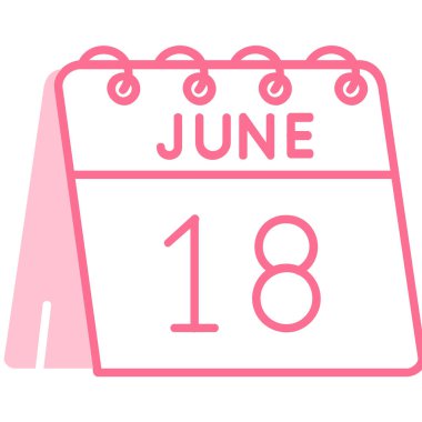 Pembe kurdele ikonlu 18 Haziran takvimi