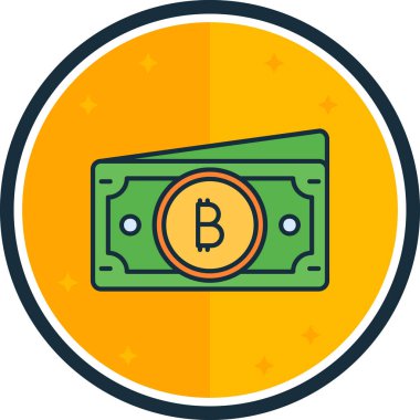 bitcoin. Web simgesi basit illüstrasyon