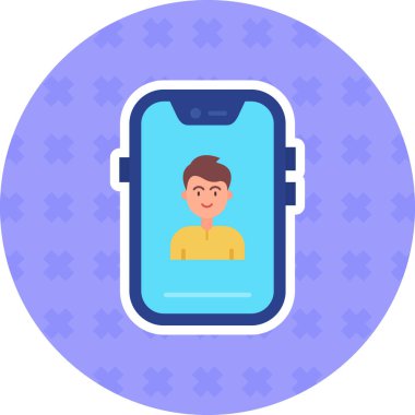 Akıllı telefon vektör illüstrasyonlu adam