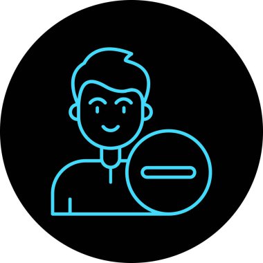 Gülümseme çizgisi vektör simgesine sahip eşsiz bir adam