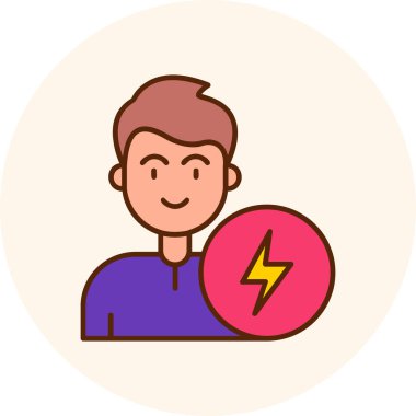 İnsan gücü simgesi vektör illüstrasyonu