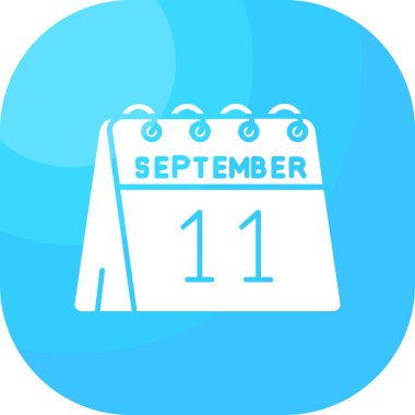 Düz dizaynlı bir takvim simgesinin bir tarihi ve bir Eylül tarihli çizimi