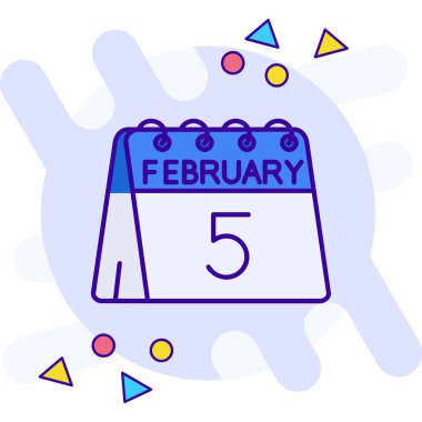 İnce taslak biçimli Şubat takvim simgesi