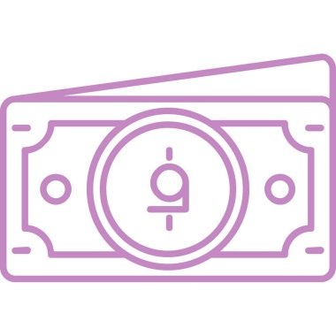 Kredi kartı ikonlu dolar banknotu, satır biçimi