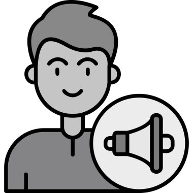 Konuşmacı simgesi, modern vektör illüstrasyon tasarımı