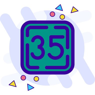 Renk çizgisi: Beyaz arkaplanda 10. yıl dönümü simgesi izole edildi. Doğum günün kutlu olsun. Mutlu yıllar. Rastgele dinamik şekiller. vektör illüstrasyonu