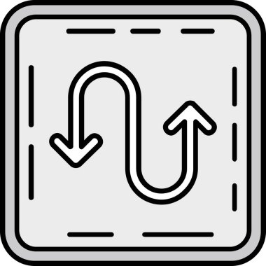 Bir siyah ok simgesinin vektör illüstrasyonu