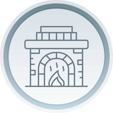 Eşsiz Şömine Satırı Vektör Simgesi