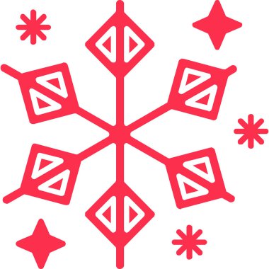 Yılbaşı kar tanesi web simgesi, basit vektör illüstrasyonu