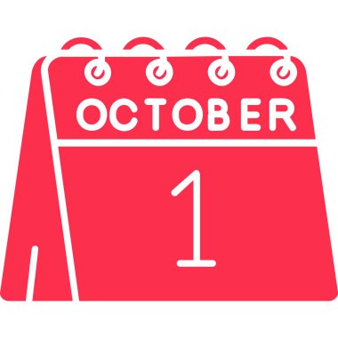 Ekim takvim simgesi tasarım vektörü illüstrasyonu