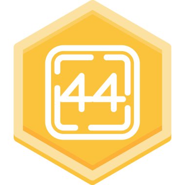 4164 numaralı metni olan izole edilmiş sarı bir simgenin çizimi