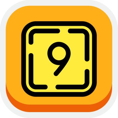 9 numaralı simge beyaz arkaplanda izole edildi. sayı sembolü.