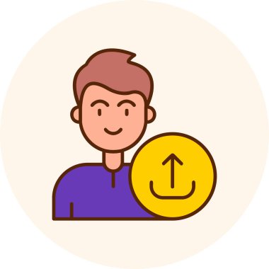 Gülümseme simgesi olan mutlu adam, satır tasarımı