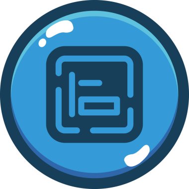 Mavi ve beyaz yuvarlak simgenin vektör illüstrasyonu