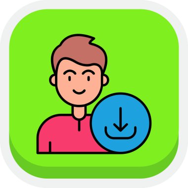 Saat simgesi olan adam, vektör çizimi, düz tasarım