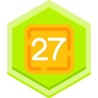 Takvim 27 gün simgesi düz biçiminde