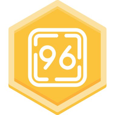 Beyaz arkaplanda izole edilmiş altın rengi 96. yıl dönümü simgesi