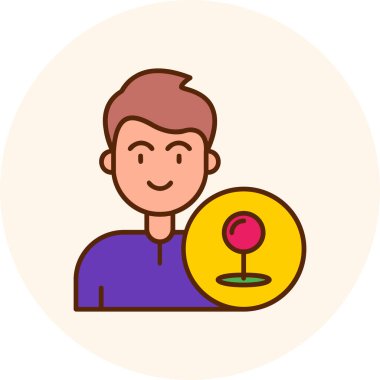 Bozuk para simgesi olan insanın vektör illüstrasyonu