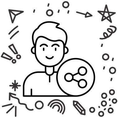 sosyal ortam simgesine sahip kullanıcı