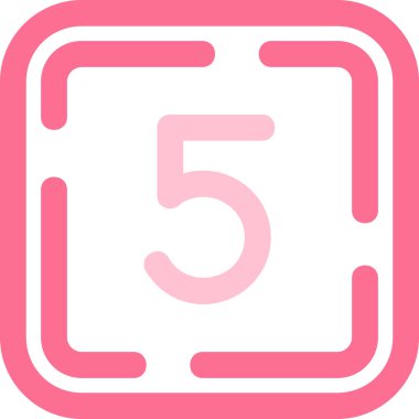 Dört numaralı işaret vektör illüstrasyonu. Beyaz arkaplanda pembe renkli beş adet dizayn.