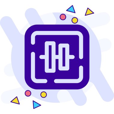 Mavi çizgi akıllı makine simgesi beyaz arkaplanda izole edildi. Güç işareti. vektör illüstrasyonu