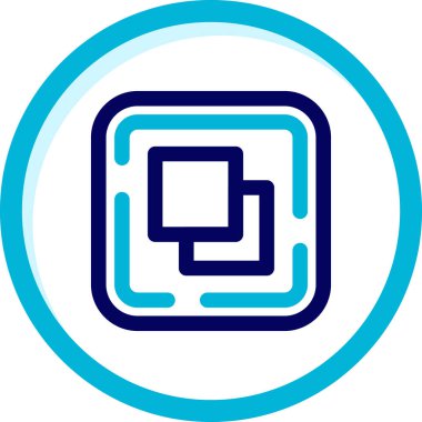 Mavi ve beyaz bir ikonun vektör illüstrasyonu