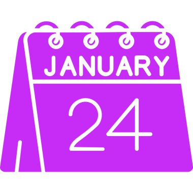 Takvim simgesinin 25 Ocak vektör simgesi.