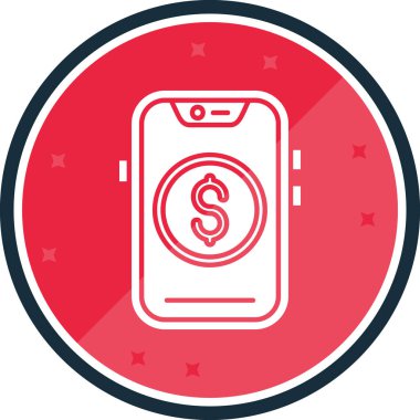 para cep telefonu yuvarlanmış simgesi