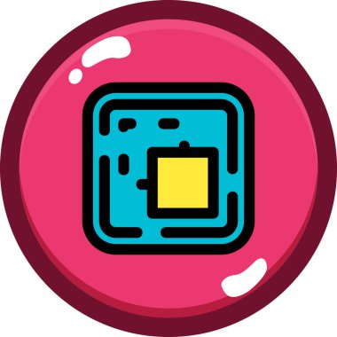 Bir topun çizgi film simgesinin vektör çizimi