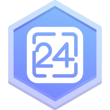 İzometrik biçimde 24 tarih simgesi