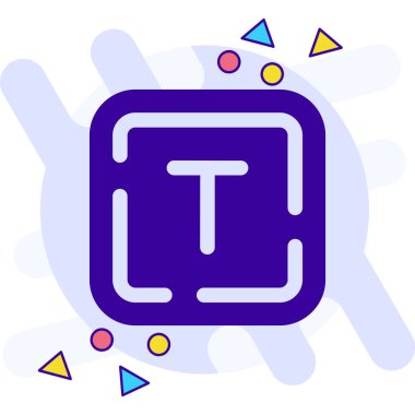 Noktalı t harfi simgesinin vektör çizimi