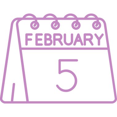 Şubat 4 - Şubat takvimi - vektör illüstrasyonu