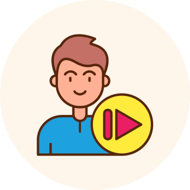 Oyuncu. Web simgesi basit illüstrasyon