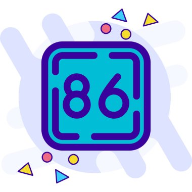 Geri sayım simgesi vektörü 89 gün. Taslak 86 numara simgesi. izole edilmiş sınır sembolü çizimi