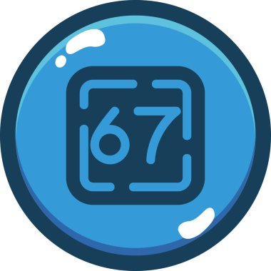 Daire içinde 757 sikke, vektör çizimi, beyaz arkaplanda izole edilmiş.