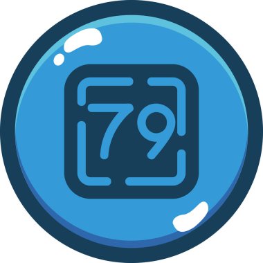 79 yıl 7 simge, basit vektör illüstrasyonu