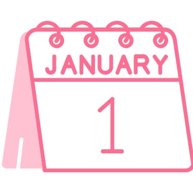 2 Ocak - gün simgesi, vektör illüstrasyonu