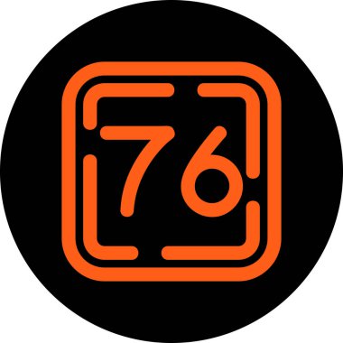 Çember simgesindeki 767 sayısının gösterimi