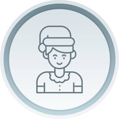 Şapka ikonu vektör illüstrasyon tasarımlı bir kadın