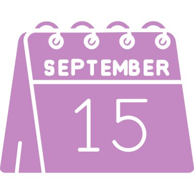 Eylül 10 düz simge, günün vektör illüstrasyonu, takvim simgesi illüstrasyonu