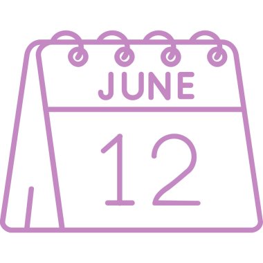 Tek bir günlük takvimde 12 Haziran tarihi