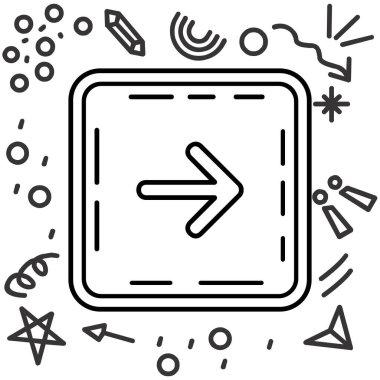 özet biçiminde yön ok simgesi