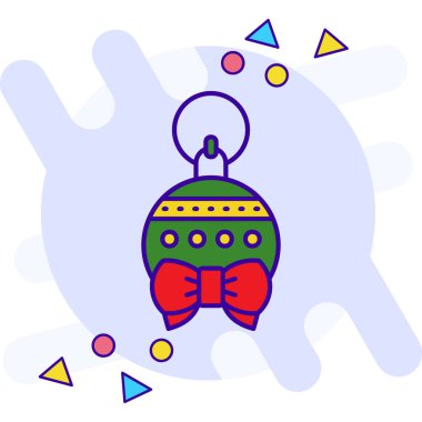 Beyaz arka planda izole edilmiş çizgi Noel süsleme simgesi. Mutlu noeller ve mutlu yıllar. Renkli taslak konsepti. vektör